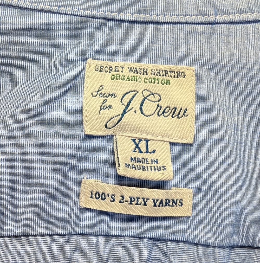 J. Crew Camp Collar Shirt Jacket XL NWT Blue Organic Cotton Utility - Picture 3 of 16